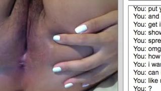 Целка азиатка раздвигает перед вебкой ягодицы и показывает мохнатку и очко